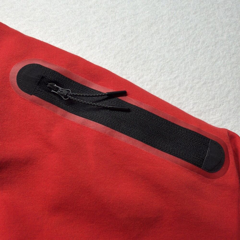 Nike Tech Fleece Full Zip Hoodie Red Black CU4489-657 - Men's Size XL - Picture 3 of 8
